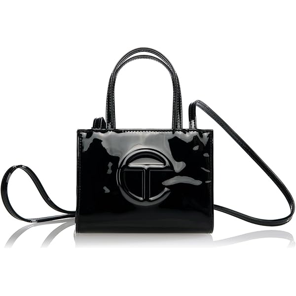 TELFAR Medium Shopping Bag - Black Patent: Handbags: Amazon.com